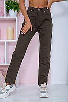Жіночі джинси МОМ прямого крою Хакі 164R3363 Ager 26 DH, код: 8142756