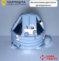 Шлем детский антиударный мягкий для мальчика с машинками