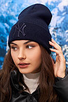 Модна молодіжна шапка-ковпак (6089) Braxton джинсовий 56-59 NX, код: 6767465