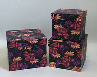 Подарункові коробки UFO W5230 Набір 3 шт Flowers1 квадр.