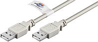 Кабель пристроїв Goobay USB2.0 A M M 5.0m AWG24+28 2xShielded D4.0mm CuCE сірий (75.05.0798) MY, код: 7454794