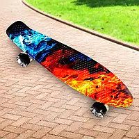 Пенни борд синий огонь скейт 25 со светящимися колесами Penny Board до 80 кг (HA-713)