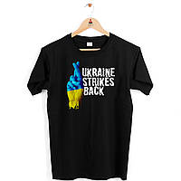 Футболка черная с патриотическим принтом Арбуз Ukraine Strikes Back. Скрестим пальцы за Украи AG, код: 8243299