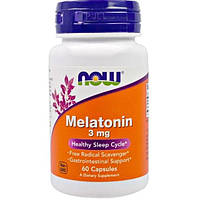 Мелатонин для сна NOW Foods Melatonin 3 mg 60 Caps NF3255 GT, код: 7518477