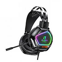 Проводные игровые наушники Jeqang JH-760 7.1 с микрофоном разъемом USB male 1.5m RGB подсветк DH, код: 8257696