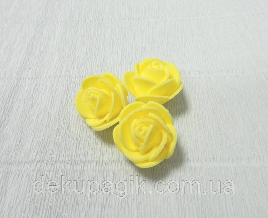 Головка Троянди латекс 3см, кольори в асортименті, фото 1