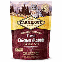 Сухой корм для взрослых кошек Carnilove Fresh Gourmand с курицей и кроликом 0.4 кг (859560252 GT, код: 7568089