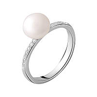 Срібне кільце SilverBreeze з натуральними перлами (2041269) 17.5 розмір UL, код: 6485658