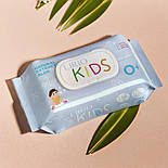 Дитячі вологі серветки Lirio KIDS 120 шт. з клапаном, фото 3