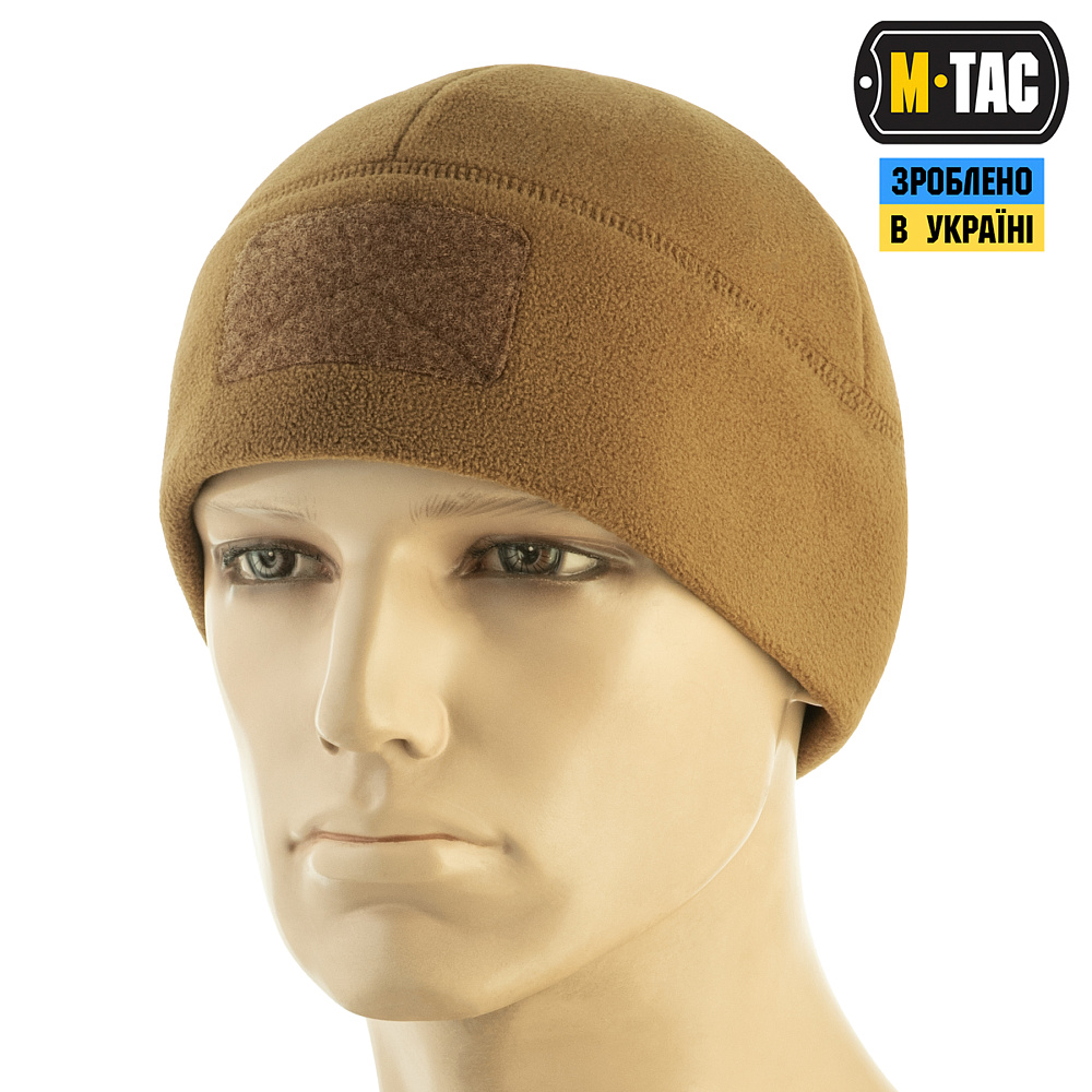 M-TAC ШАПКА WATCH CAP ELITE ФЛІС (320Г/М2) З ЛИПУЧКОЮ COYOTE BROWN TOS