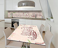 Наклейка 3Д виниловая на стол Zatarga «Карта Италии» 600х1200 мм для домов, квартир, столов, IN, код: 6509383