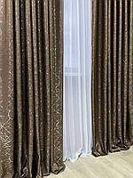 Ткань для штор абстракция коричневая