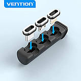Футляр для зберігання Vention 3-slot Magnetic Connector Storage Case Black (KBUB0), фото 2