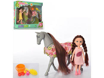 Лялька шарнірна з конем та аксесуарами 53816