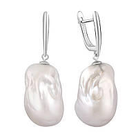 Срібні сережки SilverBreeze з натуральними перлами барочним (2122319) UP, код: 8025678