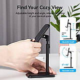 Тримач для телефону Height Adjustable Desktop Cell Phone Stand Black Aluminum Alloy Type (KCQB0), фото 6