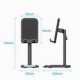 Тримач для телефону Height Adjustable Desktop Cell Phone Stand Black Aluminum Alloy Type (KCQB0), фото 8