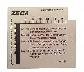 Набір карток для компресометра, бензинових двигунів 365 — Zeca (Італія)