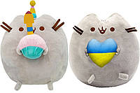 Набор мягких игрушек ST Пушин кэт с сердцем и Pusheen cat с мороженым 21х25 см и18х15 см Серы UP, код: 8060953