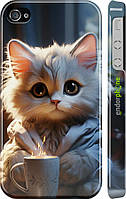 Чехол на iPhone 4s White cat "5646c-12-70447"