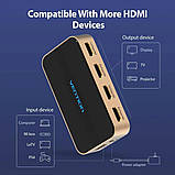 Сплітер Vention 1 In 2 Out HDMI Splitter 4K 30Hz Gold Aluminum Alloy Type EU Standard (ACBG0-EU), фото 4