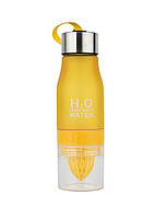 Бутылка для воды и напитков H2O с цитрусовой соковыжималкой 650 мл Желтая (SUN0113) UP, код: 181693