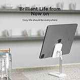 Тримач для телефону Height Adjustable Desktop Cell Phone Stand White Aluminum Alloy Type (KCQW0), фото 3