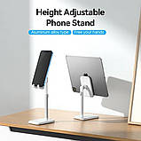 Тримач для телефону Height Adjustable Desktop Cell Phone Stand White Aluminum Alloy Type (KCQW0), фото 7