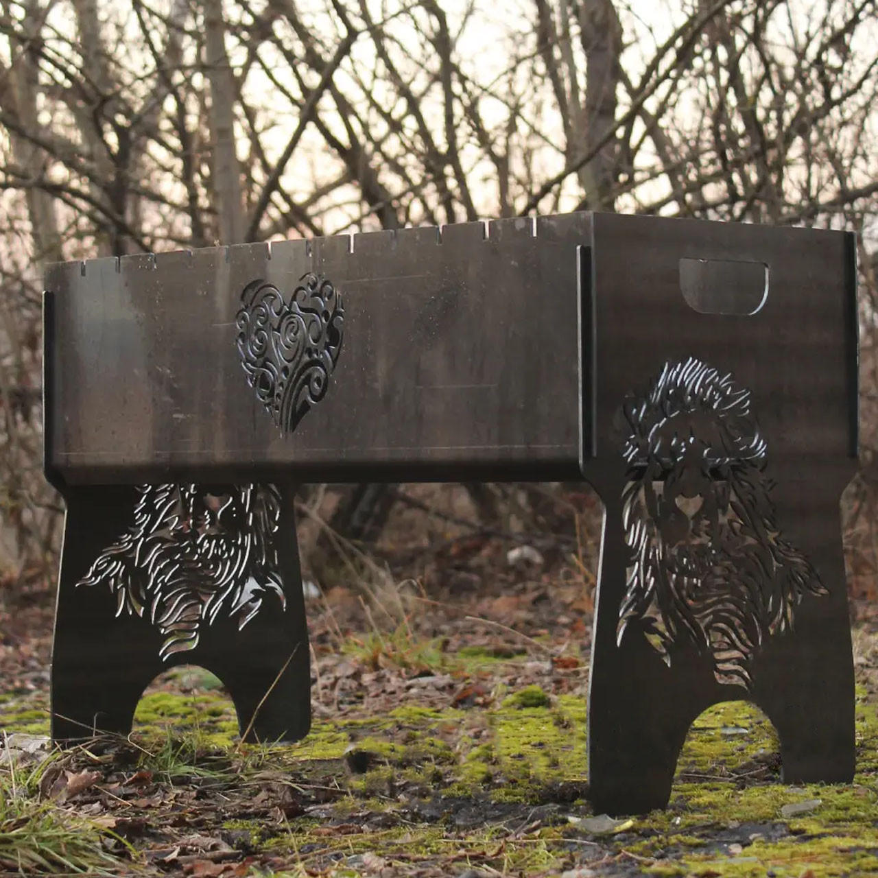 Мангал на 8 шт розбірний з індивідуальним гравіюванням – на подарунок. Подарунковий мангал, фото 1