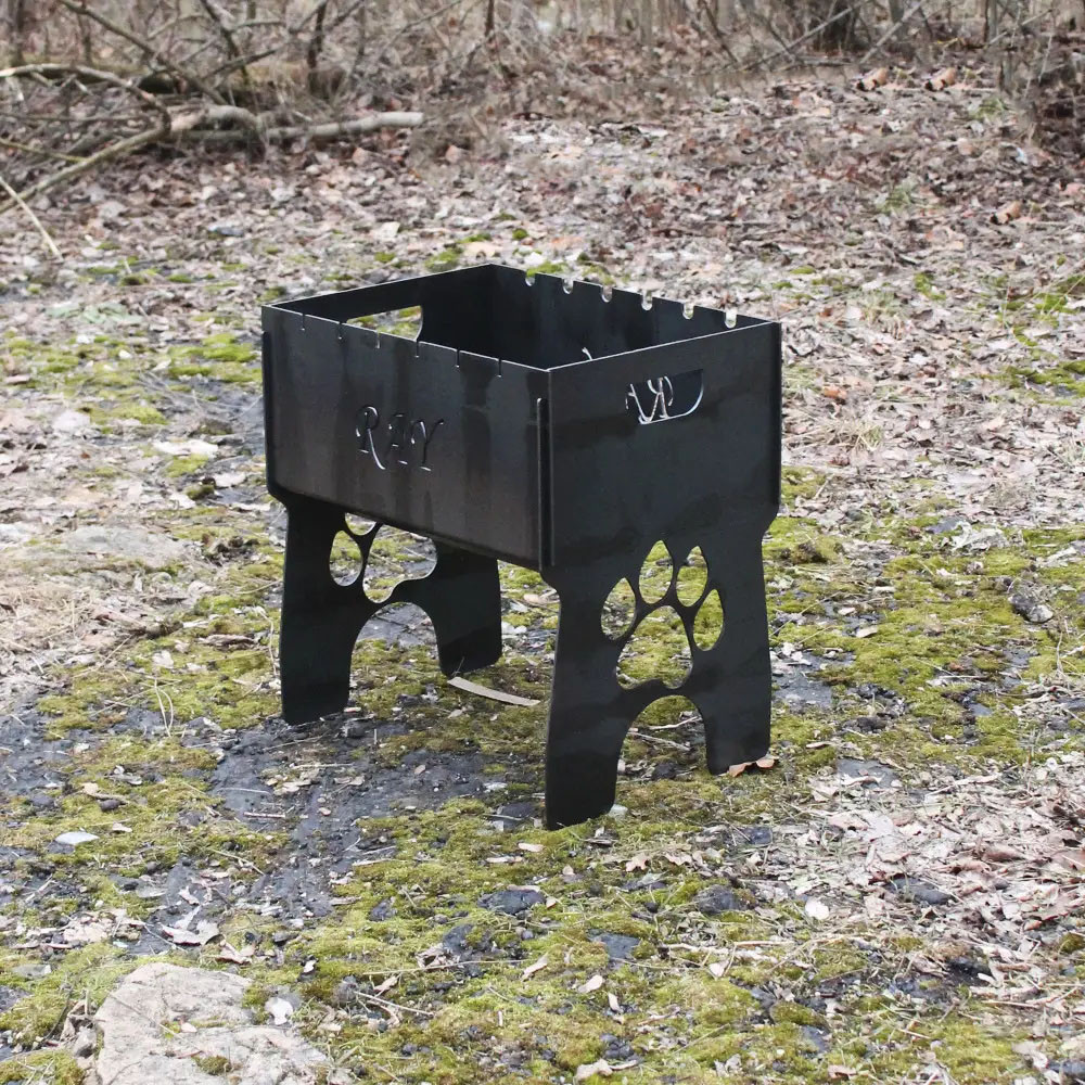 Мангал на 8 шт розбірний з індивідуальним гравіюванням - у подарунок. Подарунковий мангал, фото 1