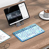 Клавіатура HOCO S55 Transparent Discovery edition wireless BT keyboard(English version) Ice Blue Mist, фото 3