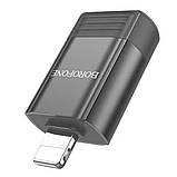 Адаптер BOROFONE BV18 iP male to USB female USB2.0 adapter Black, фото 3