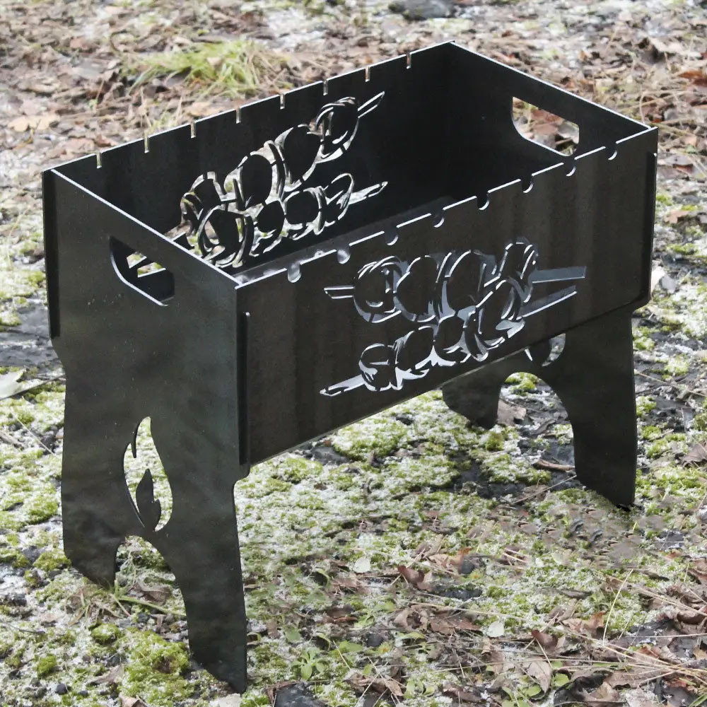 Мангал розбірний на 8 шт з індивідуальним гравіюванням - у подарунок. Мангал для подарунка, фото 1