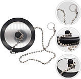 Корок пробка для ванної з ланцюжком Tub Stopper Ø 50мм, фото 3