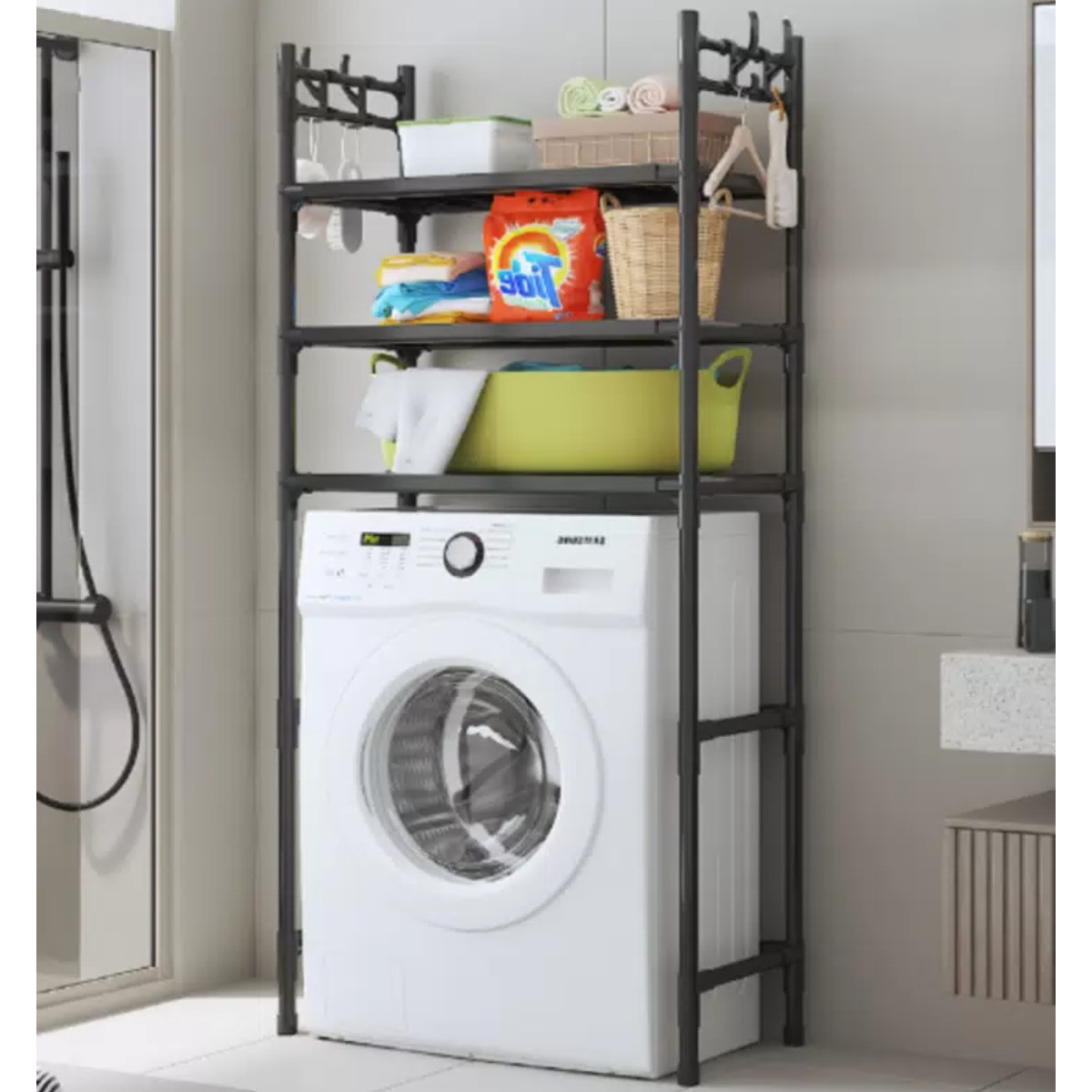 Полка стеллаж напольная над стиральной машиной Laundry Rack (399 WR ...