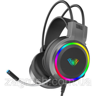 Promo Ціна! Навушники Aula S608 Wired Gaming Headset 3.5mm*2 + USB Black (6948391235509) - тільки на ZaGrosh.com.ua, фото 1