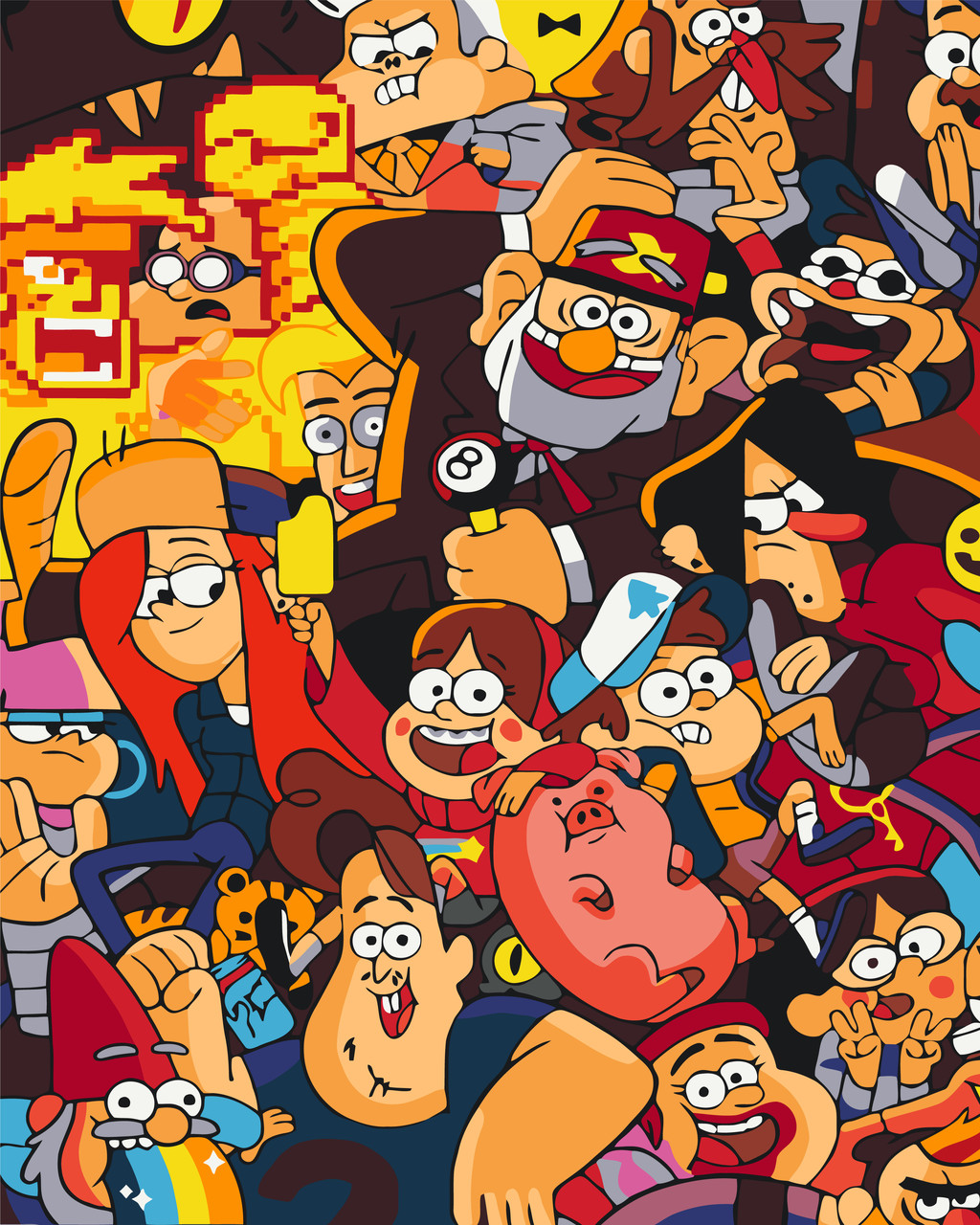 Картина за номерами Герої кіно. Гравіті Фолс 40*50 см Оригамі LW 3319, фото 1