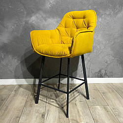 Напівбарні стільці нерухомі Lounge з оббивкою на замовлення велюр тканина екошкіра з підлокітниками на чотирьох ніжках
