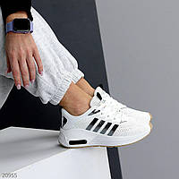 Спортивные текстильные кроссовки женские, черно -белые, вариант для ходьбы, актива