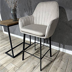 Напівбарні стільці з підлокітниками 65 см Mira з оббивкою на вибір нерухомі на металевих ніжках