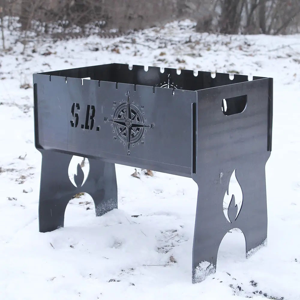 Мангал на 8 шт розбірний з індивідуальним гравіюванням – на подарунок. Подарунковий мангал, фото 1