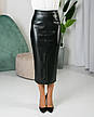 Жіноча спідниця "Вів'єн" з еко-шкіри на замші в чорному кольорі розміри від 42 до 54, фото 8
