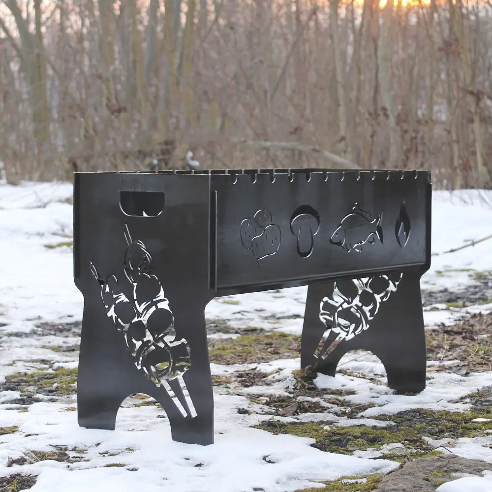 Мангал розбірний на 8 шт з індивідуальним гравіюванням - у подарунок. Мангал для подарунка, фото 1