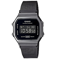 Годинник чорний оригінальний чоловічий Casio A168WEMB-1B оригінал, електронний ручний годинник чоловічий касіо з підсвічуванням