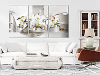 Модульная картина в гостиную / спальню для интерьера "Ветка орхидеи" 100x180 см MK30286_X