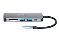 Концентратор D-Link DUB-2325 2хUSB3.0 1xUSB-C 1xSD 1xmicroSD SK, код: 8381801