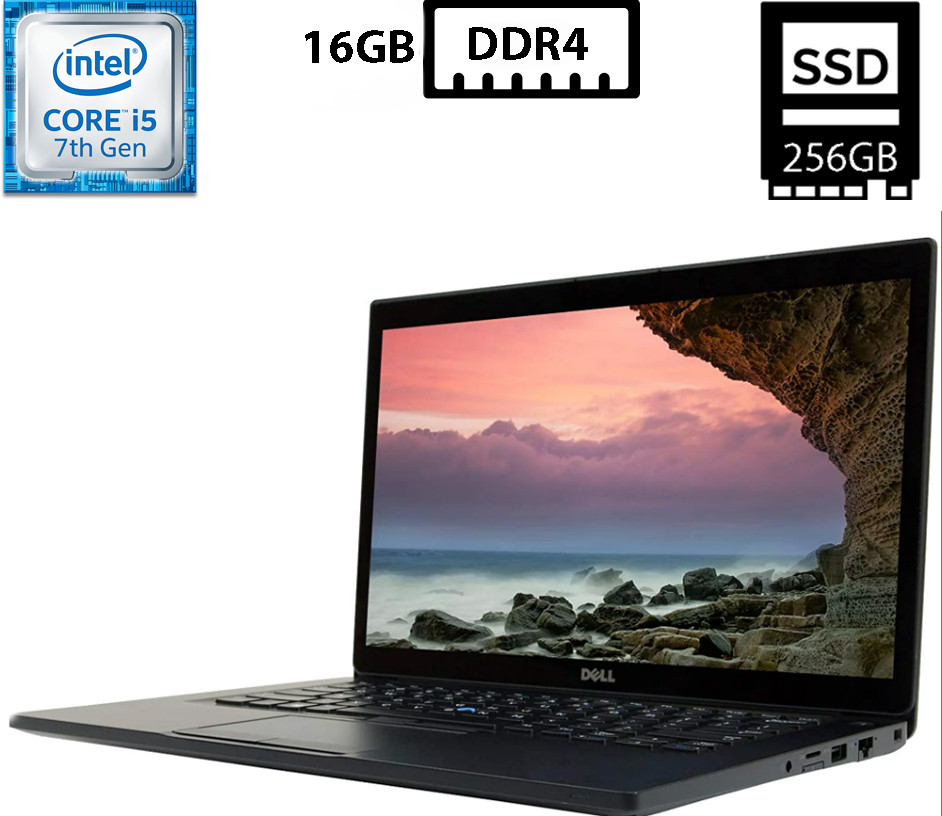 Ноутбук Dell Latitude 7480/14”IPS 1920x1080/Core i5-7300U 2.60GHz/16GB DDR4/SSD 256GB/Intel HD Graphics Камера Б/В