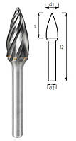 Борфреза сфероконическая заостренная (снарядная) PROFITOOL - 10х20х64х6 мм (G10206-3)