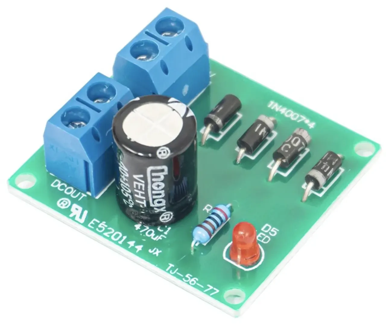 IN4007 AC-DC мостовий випрямляч однофазний 3-18 В, DIY kit набір для самостійного збирання, фото 1