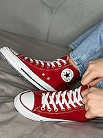 Converse all star Молодежные кеды Спортивные женские, красные сезон весна осень текстильные на шнурках 37 akj
